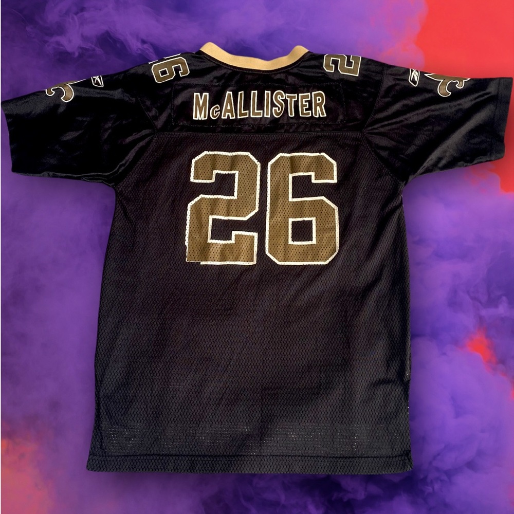 Vintage Deuce Mcallister New Orleans Saints Reebok Jersey Size Large Black NFL